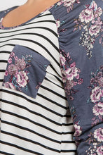 Floral Striped Raglan Tunic