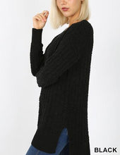 Black Cable Popcorn Sweater